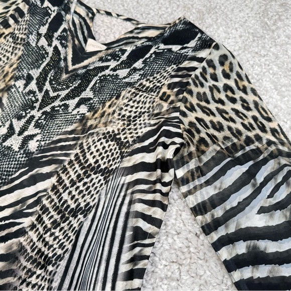 NEW Chico’s Animal Print Blouse Shirt. Classic Boho 90s bold Snakeskin zebra. 1 - Picture 10 of 14